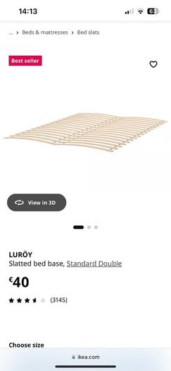 IKEA BRIMNES Double bed frame with storage white