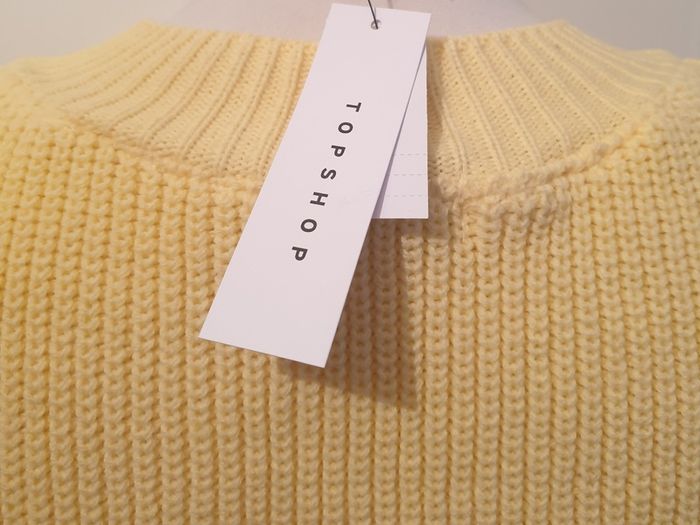 Topshop Ladies Yellow Jumper NWT V Neck Size XL Baggy Sweater Top CAN POST