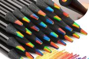12pcs/Set Kawaii Rainbow Pencil 7 Colors Concentric Gradient Crayons Kids Gift Colored Pencils Art Painting Drawing stationery
