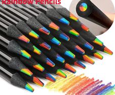 12pcs/Set Kawaii Rainbow Pencil 7 Colors Concentric Gradient Crayons Kids Gift Colored Pencils Art Painting Drawing stationery