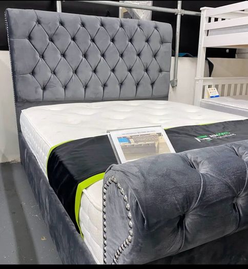 Chesterfield velvet bed frame