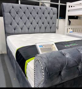 Chesterfield velvet bed frame