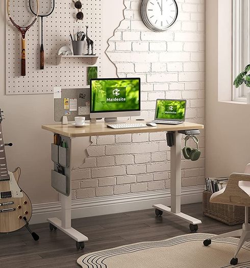 Electric Standing Desk Height Adjustable Standing Desk Sit Stand Desk Stand Up Desk with Headphone Hook 100x60cm Desktop for Home Office (FREE POSTAGE)