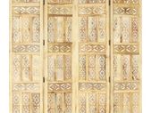 Hand carved 4-Panel Room Divider 160x165 cm Solid Mango Wood