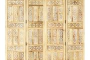 Hand carved 4-Panel Room Divider 160x165 cm Solid Mango Wood