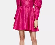 topshop dress hot pink party dress festive chic