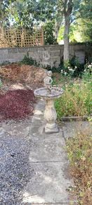 garden ornamental Stone Statue font and birdfeeder