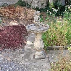 garden ornamental Stone Statue font and birdfeeder