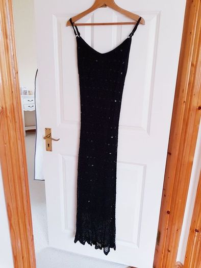 Black Party Dress with Sequins - Size 14