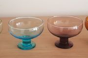 Hand blown art deco style dessert dishes