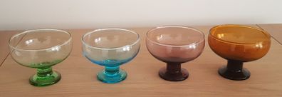 Hand blown art deco style dessert dishes