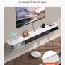 Floating TV Stand 180 cm in Wall Mount Entertainment Center with Cable Hole, Modern Floating TV Shelf with Storage Cabinet, Particle Board Console for DVD Player, Cable Box, Game Console, White Image 3