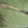 Vintage African Horsehair Fly Whisk - Carved Wood Handle, Tribal Decor Image 3