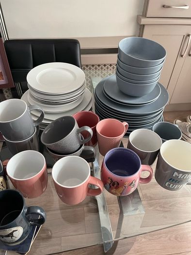 plates and cups