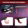 Gaming Desk Steel Frame w/ Cup Headphone Holder Adjustable Feet Red (FREE POSTAGE) Image 5