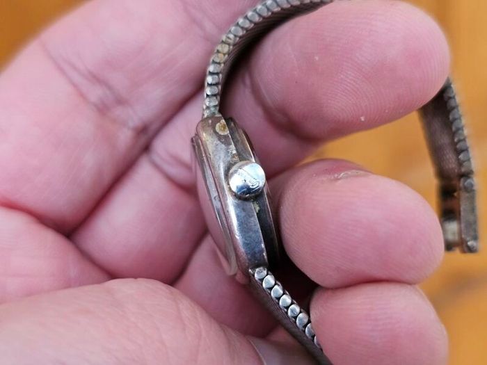 Silver 1940s Swiss Made Omikron Lady's Mechanical Wind up Swiss Watch 800s Silver