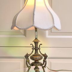 Edison & Swan Antique Rococo Brass Table Lamp Working Order