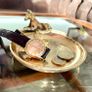 Vintage "Pocket Change" Embossed Brass Coin Trinket Valet Dish Desk Tray Money Pin Dish Image 7