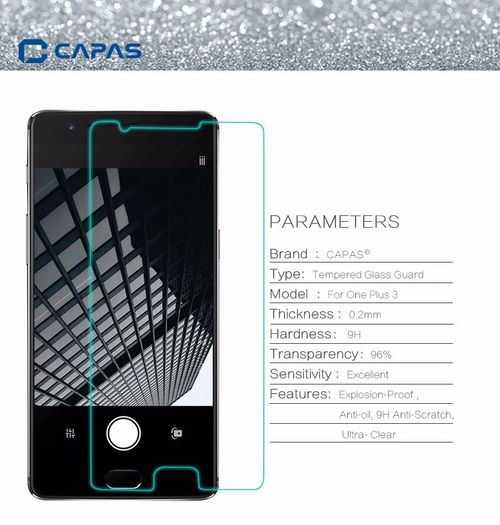 100% Genuine Tempered Glass 9H Screen Protector For OnePlus 3