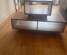 Wooden TV Stand Coffee Table with Storage Shelves