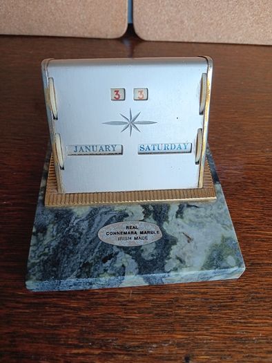 Marble Perpetual Desk Calendar