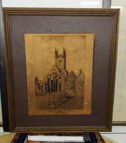 Vintage copper etching