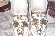 Two Old Large Victorian style Porcelain Shoes A Present from Rosses Point Made in Germany