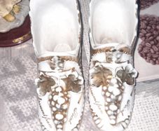 Two Old Large Victorian style Porcelain Shoes A Present from Rosses Point Made in Germany