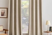 Beige Velvet Curtains for Bedroom 2 Panel Set 90 Inch Drop Curtains, Soft Elegent Home Decor Velvet Curtain Living Room, Sun Blocking Room Darkening Thermal Eyelet Curtain 46x90 Inch