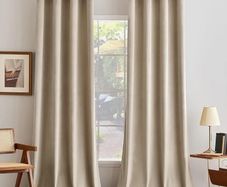 Beige Velvet Curtains for Bedroom 2 Panel Set 90 Inch Drop Curtains, Soft Elegent Home Decor Velvet Curtain Living Room, Sun Blocking Room Darkening Thermal Eyelet Curtain 46x90 Inch
