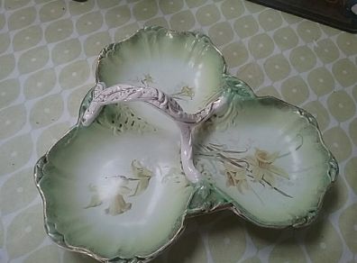 Antique Trefoil Hors D'Oeuvres Serving Dish