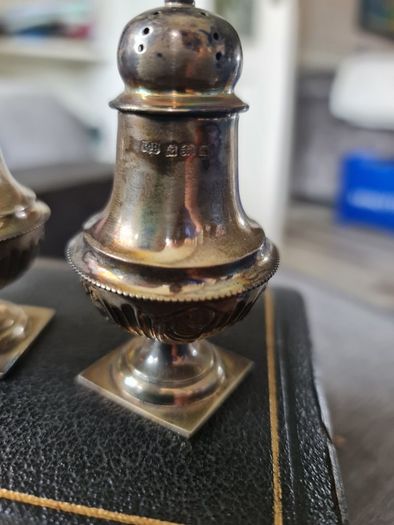 Antique silver pepperettes