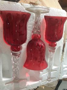3 Piece Red Votive Candle Set