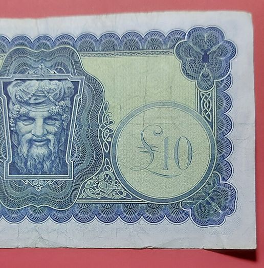 Irish 1974 Lavery Ten pound  banknote in  fine condition