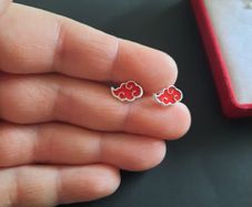 Akatsuki Red Cloud Stud Earrings - Naruto Anime Gifts and Jewellery