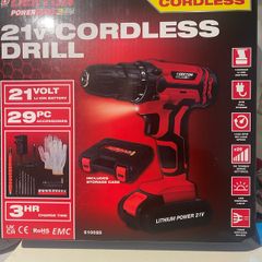 Dekton 21 Volt Cordless Drill set with accessories