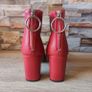 Wine leather ankle boots with back zip, size 6, NEW LOOK Image 2
