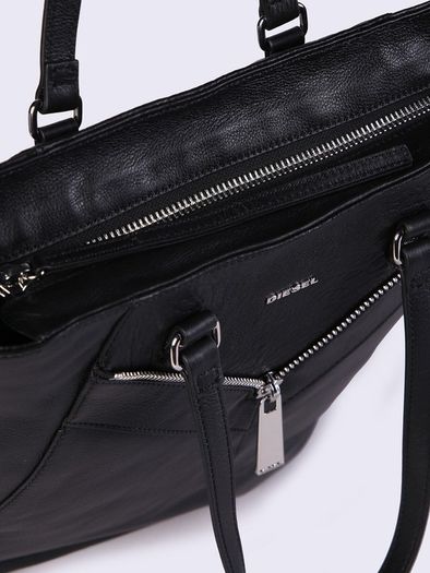 Diesel Leather Shoulder Bag with zip detail