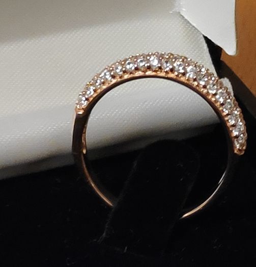 925 Sterling silver Rose Gold CZ micro pave ring