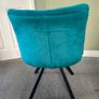 blue/green velvet office chair Image 2