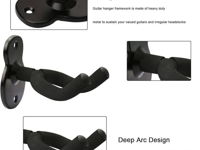 NEW SALE | 2 Pack Guitar Holder Wall Mount Guitar Hanger, Guitar Wall Mount Display Bracket Hooks for Electric Guitar, Classical Acoustic Guitar, Bass Ukulele Mandolin Banjo