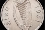 [#412] - Ireland 1951 | Irish 2s | Irish Florin | Salmon | KM.15a | High Grade
