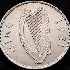 [#412] - Ireland 1951 | Irish 2s | Irish Florin | Salmon | KM.15a | High Grade