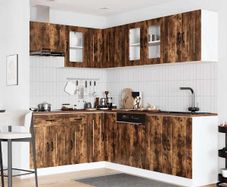 11 Piece Kitchen Cabinet Set Smoked Oak