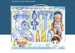 Pretend Play Doctor Set With Doll Toys