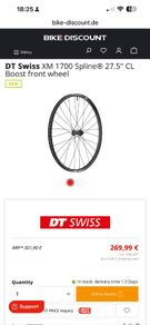 Shimano XM1700 front wheel 27.5"