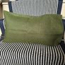 New bespoke 100% linen 50cm x 31cm cushion COVER in natural, Moss or winter white Image 9