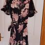 Quiz Black Floral Dress - Size 10 Image 3