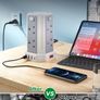 Tower Extension Lead 3M (3250W 13A) Extension Tower 8 AC Outlets & 4 USB Ports, Surge Protection Extension Lead with 4 Independent Switch, 17W USB C Ports Extension Cable 3M for Office, Home, Kitchen Image 6