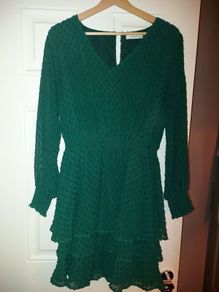Beautiful Green Dress, reserved, size 14